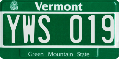 VT license plate YWS019