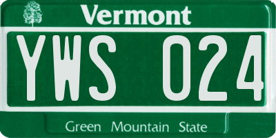 VT license plate YWS024