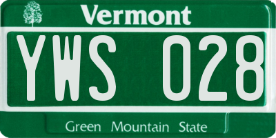 VT license plate YWS028