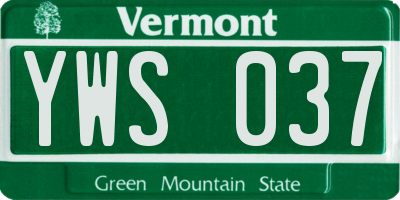 VT license plate YWS037
