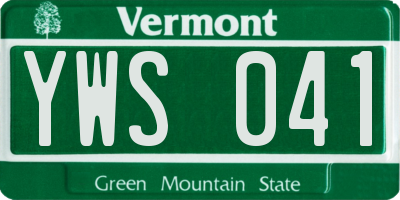 VT license plate YWS041