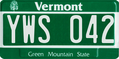 VT license plate YWS042