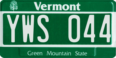 VT license plate YWS044