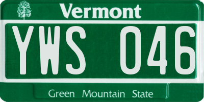 VT license plate YWS046