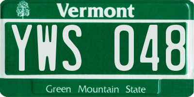 VT license plate YWS048