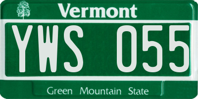 VT license plate YWS055