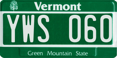 VT license plate YWS060