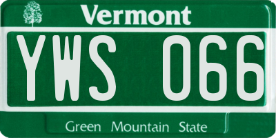 VT license plate YWS066