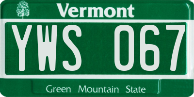 VT license plate YWS067