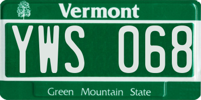 VT license plate YWS068