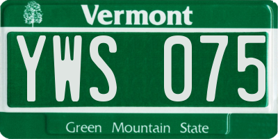 VT license plate YWS075