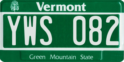 VT license plate YWS082