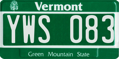 VT license plate YWS083