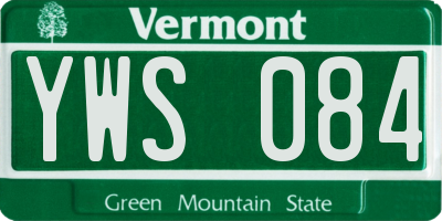 VT license plate YWS084