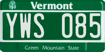 VT license plate YWS085