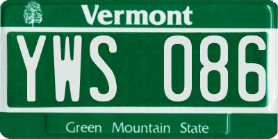 VT license plate YWS086