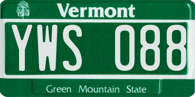 VT license plate YWS088