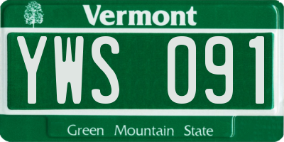 VT license plate YWS091