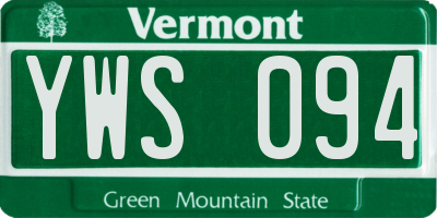 VT license plate YWS094