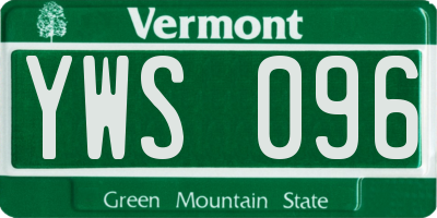 VT license plate YWS096