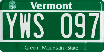 VT license plate YWS097