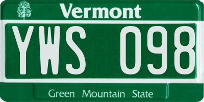 VT license plate YWS098