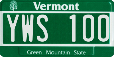 VT license plate YWS100