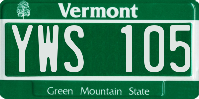 VT license plate YWS105