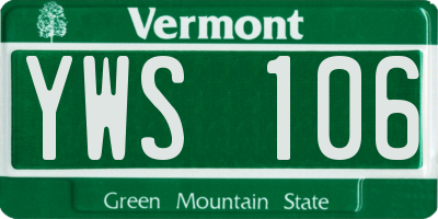 VT license plate YWS106