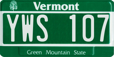 VT license plate YWS107