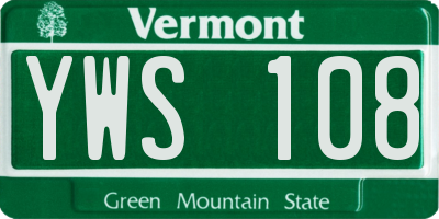 VT license plate YWS108