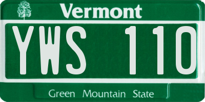 VT license plate YWS110