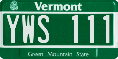 VT license plate YWS111