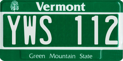 VT license plate YWS112