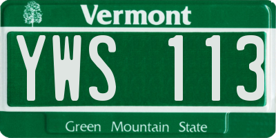 VT license plate YWS113