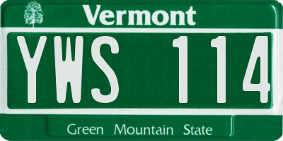 VT license plate YWS114