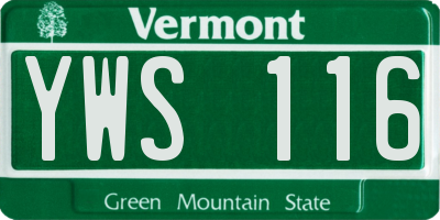 VT license plate YWS116