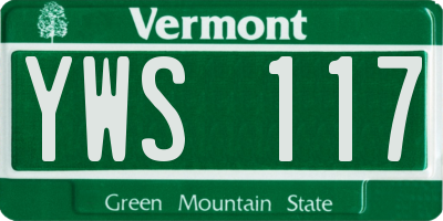 VT license plate YWS117