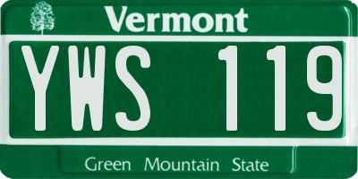 VT license plate YWS119
