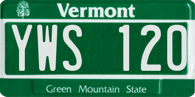 VT license plate YWS120