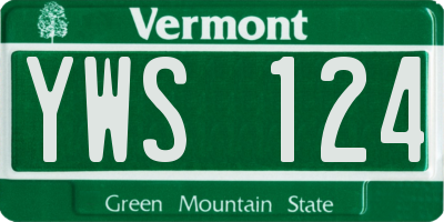 VT license plate YWS124