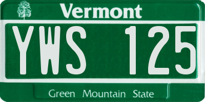 VT license plate YWS125