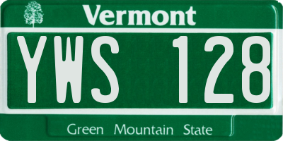 VT license plate YWS128