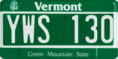VT license plate YWS130