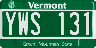 VT license plate YWS131