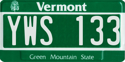 VT license plate YWS133