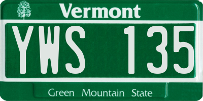 VT license plate YWS135