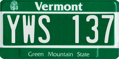 VT license plate YWS137