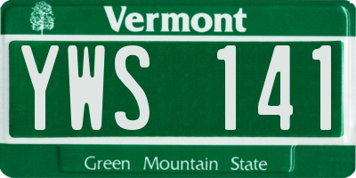 VT license plate YWS141