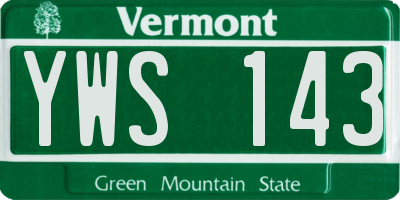 VT license plate YWS143